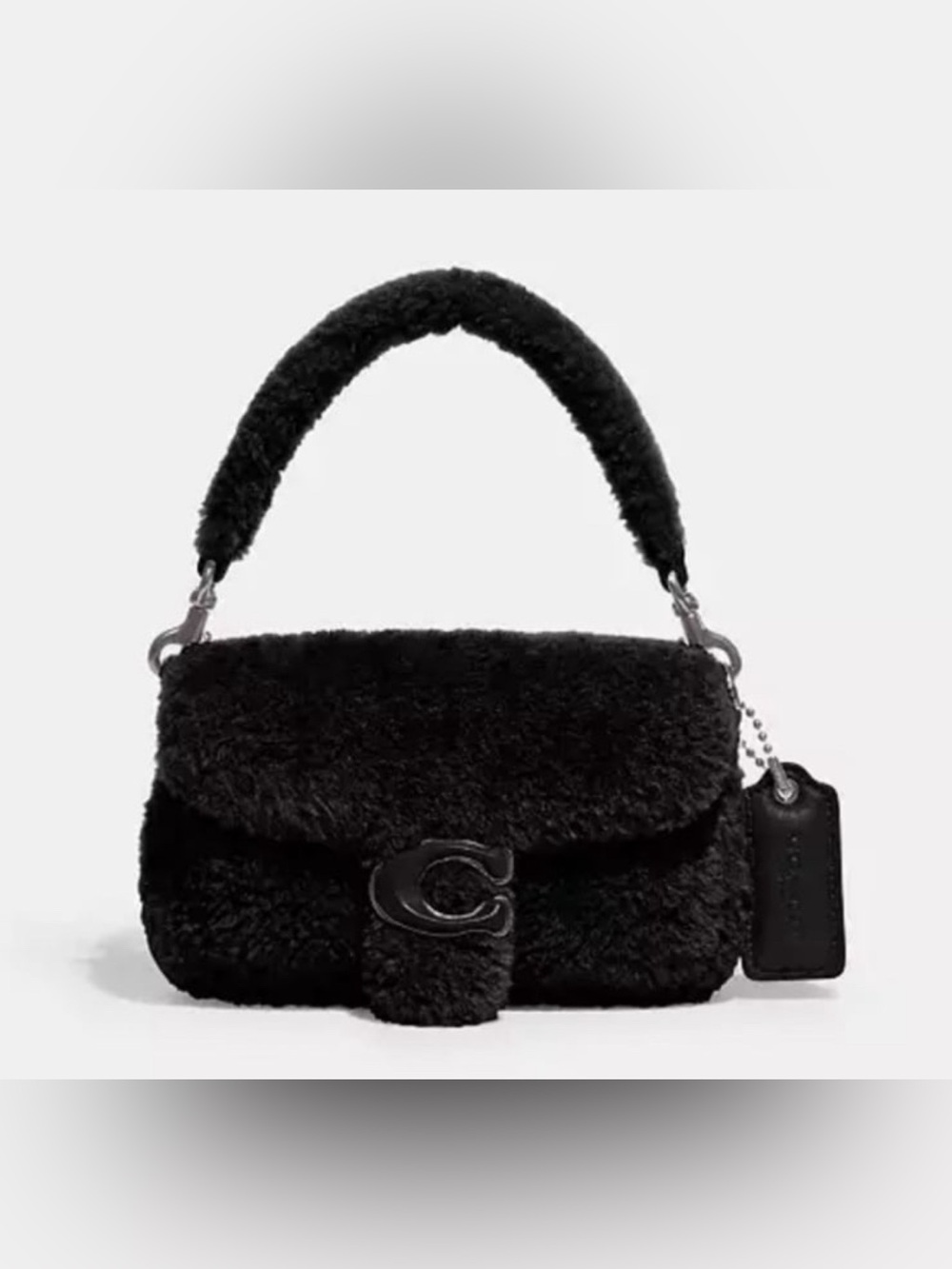 Last one! New Coach CC444 Pillow Tabby Shoulder Bag 18 In Shearling IN Black